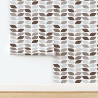 Geometric Pattern: Leaf: Brownstone White (large version)