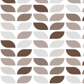 Geometric Pattern: Leaf: Brownstone White (large version)