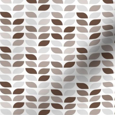 Geometric Pattern: Leaf: Brownstone White (small version)