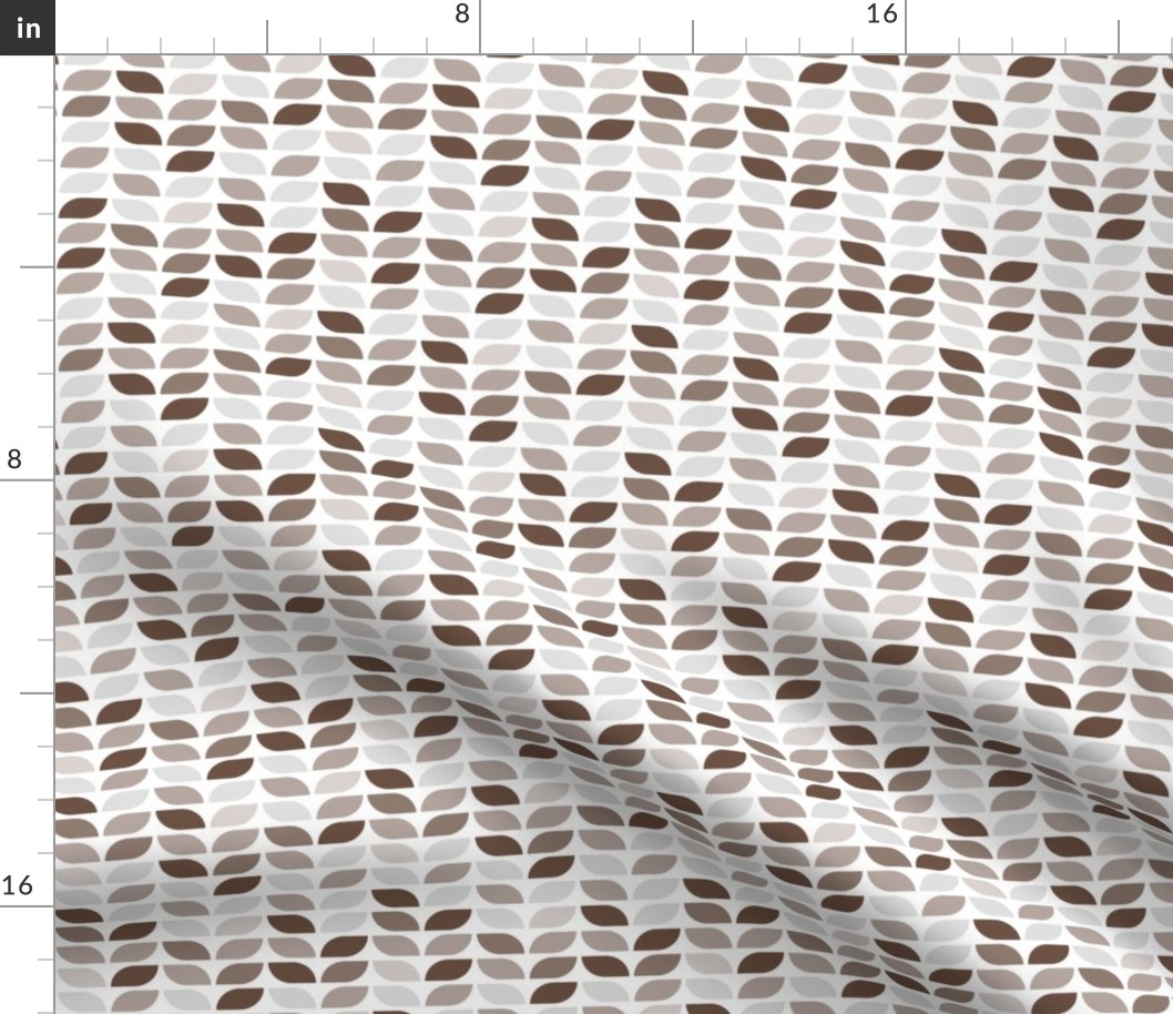 Geometric Pattern: Leaf: Brownstone White (small version)