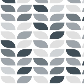 Geometric Pattern: Leaf: Pebble White (large version)