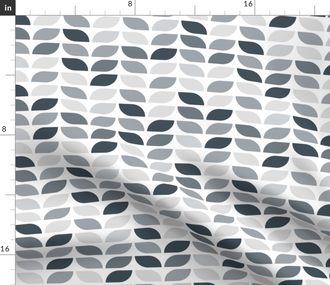 Geometric Pattern: Leaf: Pebble White (standard version)