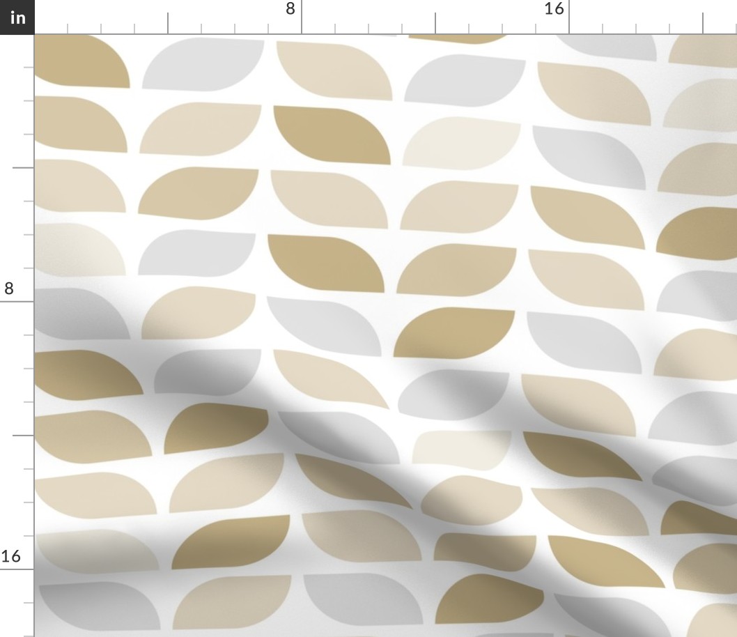 Geometric Pattern: Leaf: Sandstone White (large version)