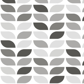 Geometric Pattern: Leaf: Slate White (large version)