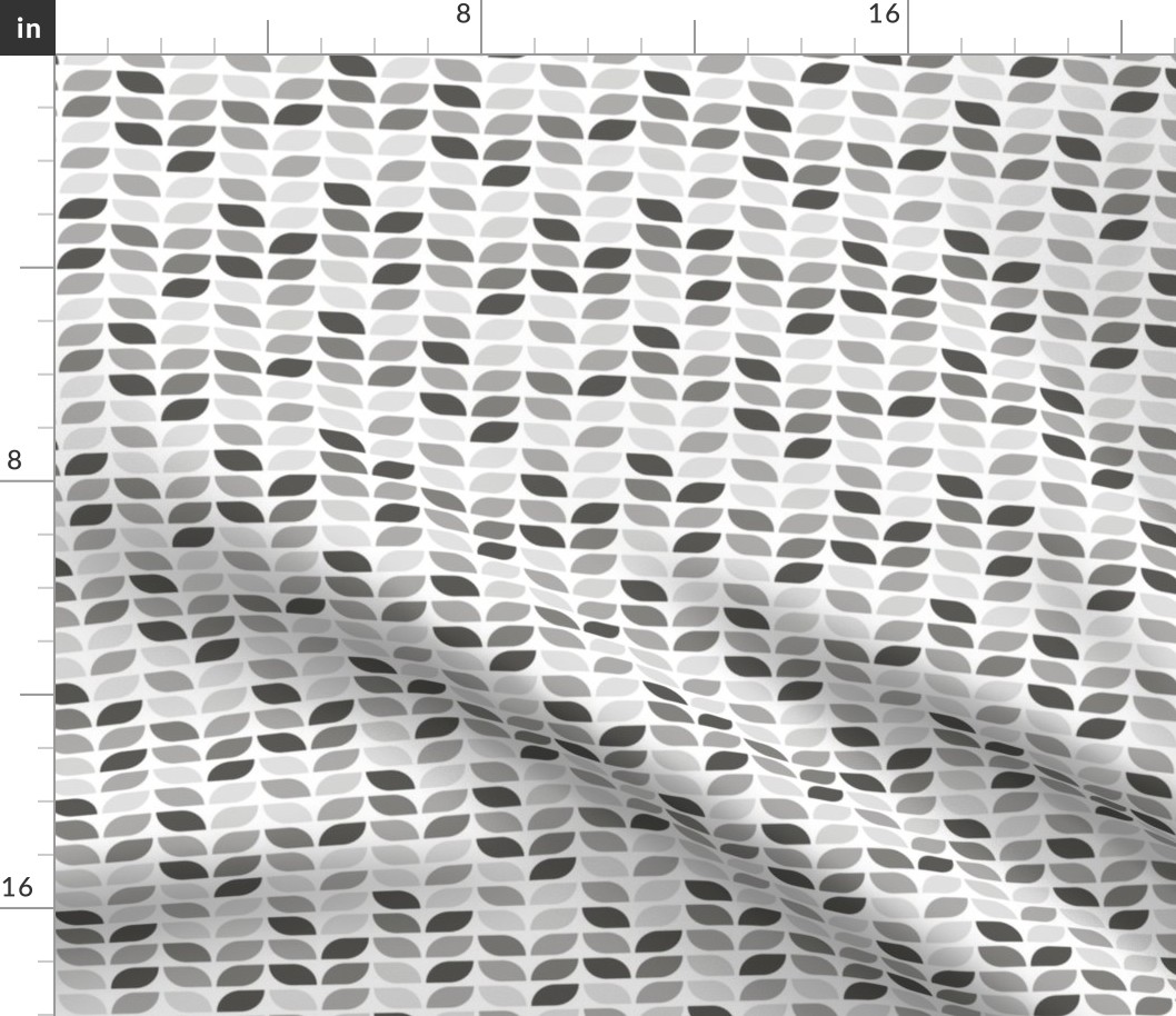 Geometric Pattern: Leaf: Slate White (small version)