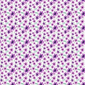 Violet on white - small - 3" repeat