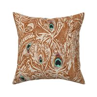 Peacock Dreaming Ikat (rust/cream) LRG