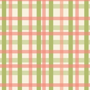 Pink and green picnic plaid large scale