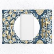 Blue Gold Asian Floral_Small