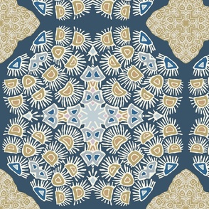 Blue Gold Asian Floral_Small