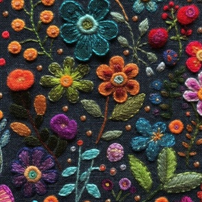 Felt Flower Embroidery Bright - XL Scale