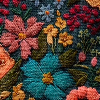 Floral Kaleidescope Embroidery - XL Scale