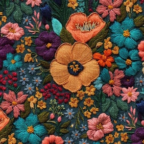 Floral Kaleidescope Embroidery - XL Scale