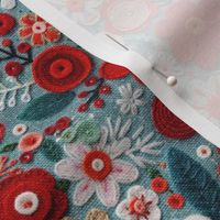 Festive Floral Felt Embroidery - Medium Scale