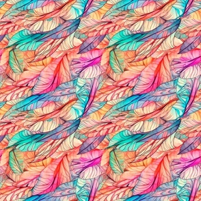 stained glass pastel feathers