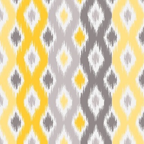 IKAT 03 ogee yellow and grey