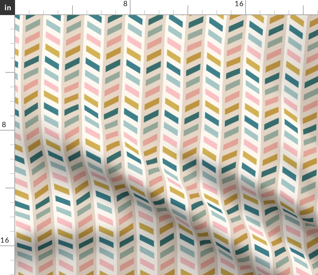 ZIG-ZAG chevrons in pink and green 