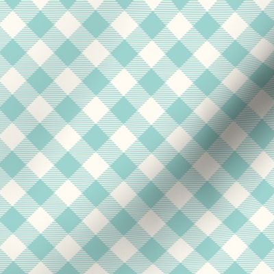 GINGHAM pastel 04 light teal turquoise slant