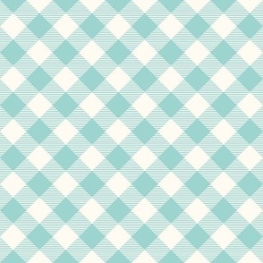 GINGHAM pastel 04 light teal turquoise slant