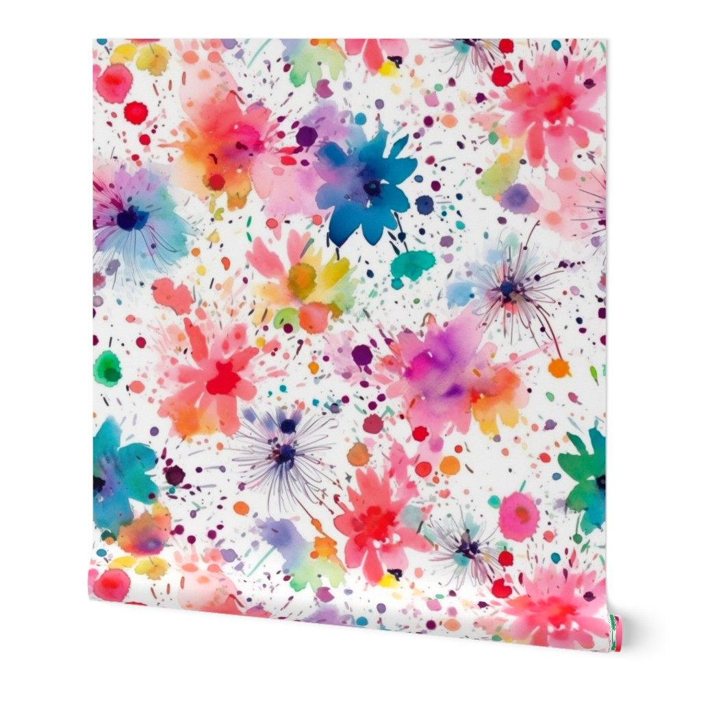 splatter paint flowers