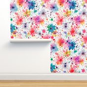 splatter paint flowers