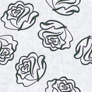 Roses - Dark Metallic Embroidered Rose