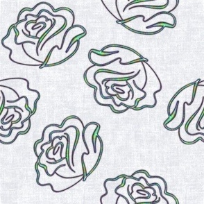 Roses - Metallic Embroidered Rose