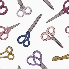 Scissors for sewing on white background