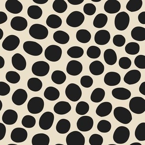 Derpy dots - spotted design in black and cream, part of the monochrome magic collection.