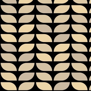 Geometric Pattern: Leaf: Parchment Black (large version)