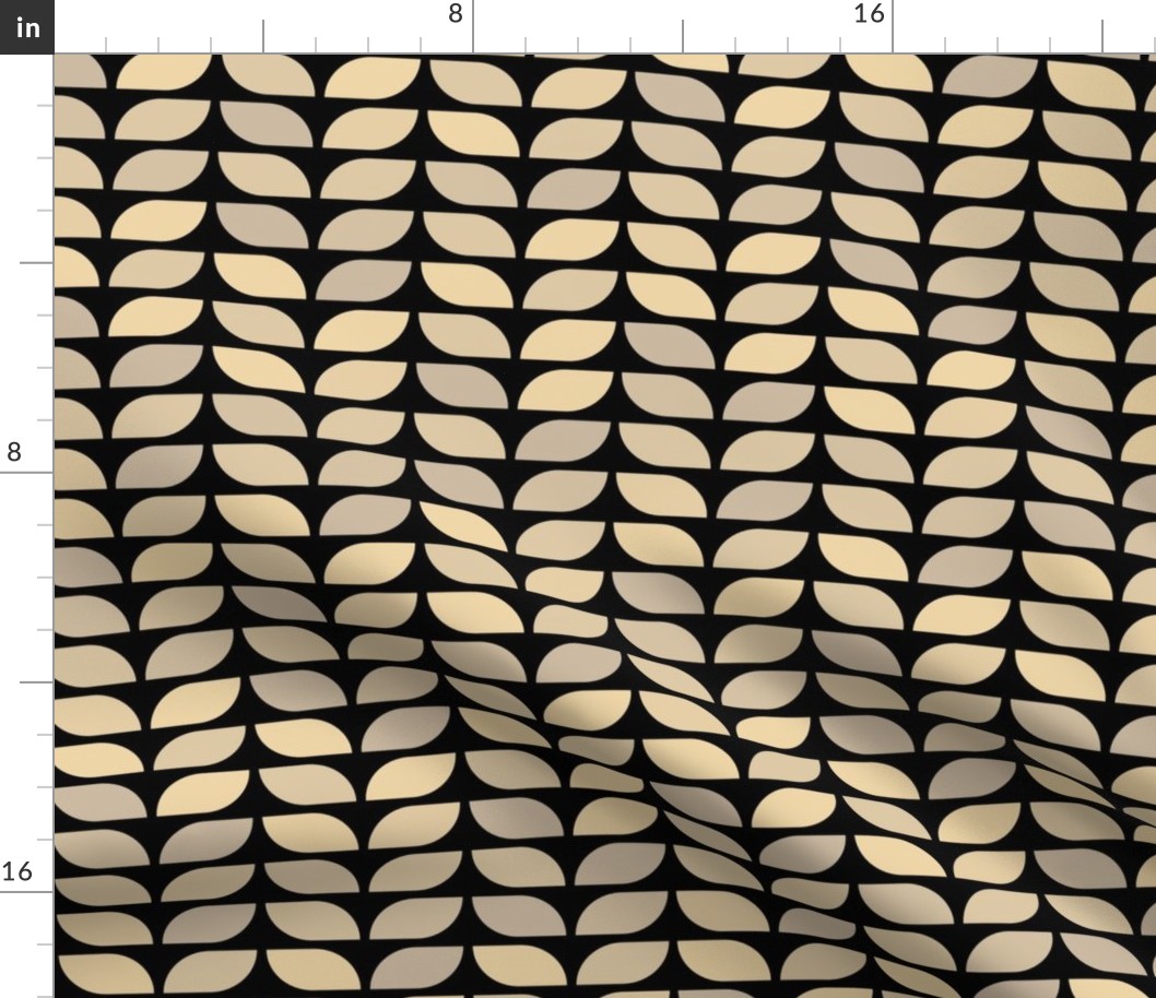Geometric Pattern: Leaf: Parchment Black (standard version)
