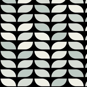 Geometric Pattern: Leaf: Savon Black (large version)