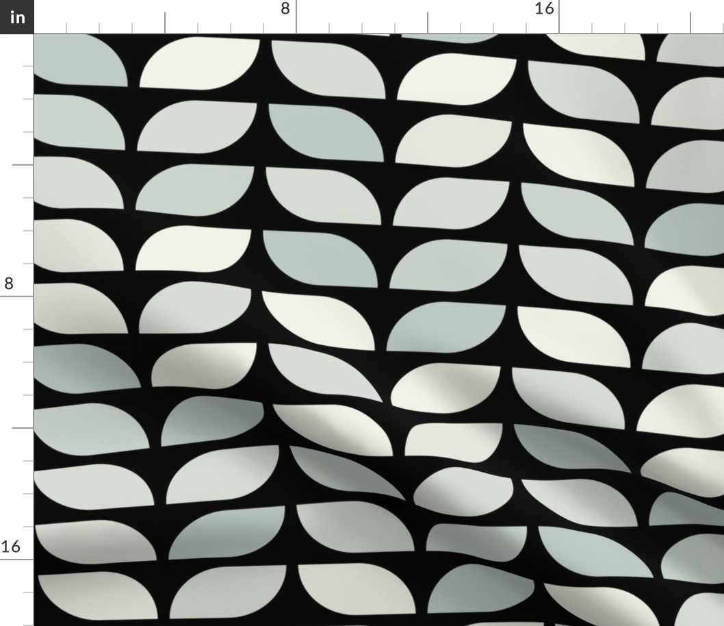 Geometric Pattern: Leaf: Savon Black (large version)
