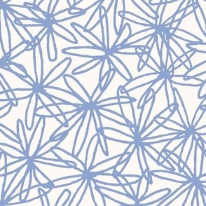 Floral Net / big scale / blue beige playful abstract modern decorative floral pattern design 