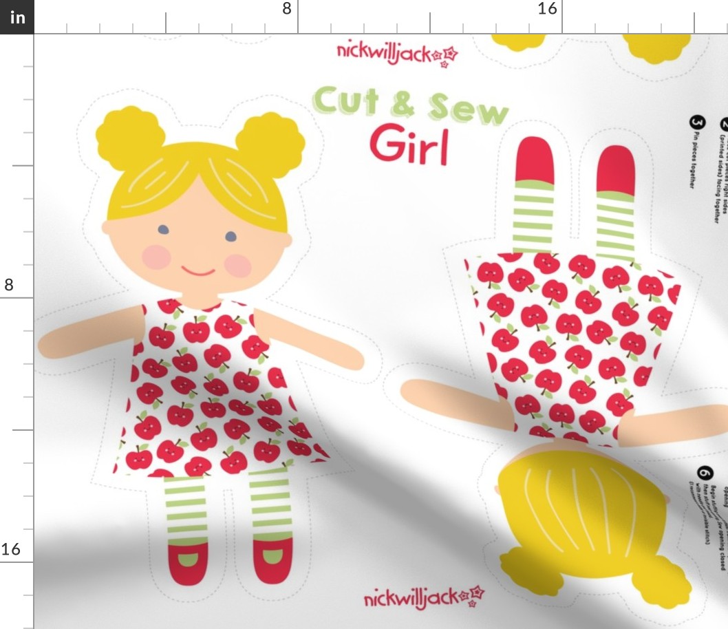 Cut and Sew Apple Dress Girl Doll
