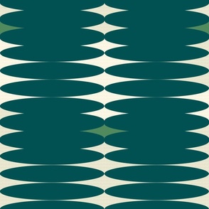 Stacked-deep teal on off wht/green