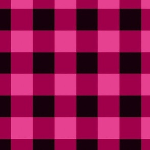Gingham // Pink & Black  - Large Scale