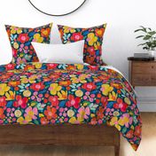 Mid Century Modern Bold Colorful Flowers 