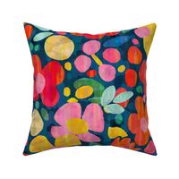 Mid Century Modern Bold Colorful Flowers 