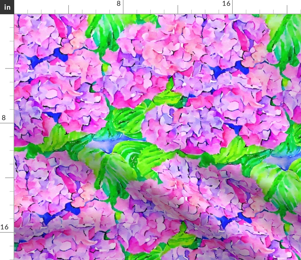 Pink hydrangea watercolor