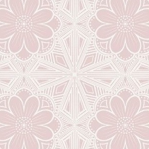 Block print floral tile - light pink