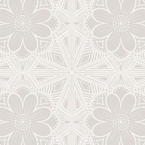 Block print floral tile - Beige