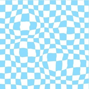 light blue warped checker pattern
