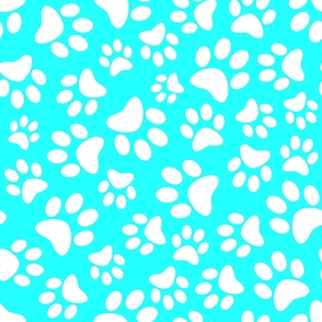 pastel blue paw print pattern