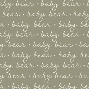 Baby Bear on Muted Green