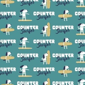 Counter Surfer - Surfing Dogs - Teal - LAD23