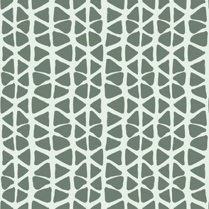 Sage Green Minimal Boho Modern Triangles Pattern Print