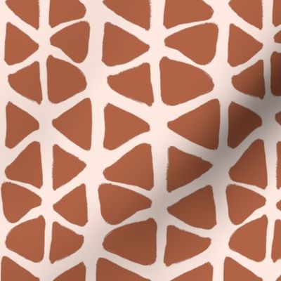 Terracotta Orange Minimal Boho Modern Triangles Pattern Print