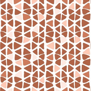 Terracotta Orange Varied Minimal Boho Modern Triangles Pattern Print