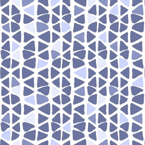Periwinkle Indigo Blue Varied Minimal Boho Modern Triangles Pattern Print